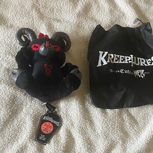 Killstar Black Plush Devil Bear with Red Accents